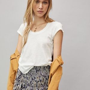 Pilcro and the Letterpress Anthropologie White Twist Neck Basic Tee XS
